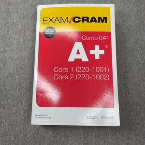 "CompTIA A+ Core 1 (220-1001) and Core 2 (220-1002) Exam Cram" Paperback Book
